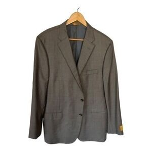 Hickey Freeman Beacon Grey Wool Coat Jacket Size 46L NWT